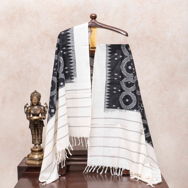 Uzbek Ikkat Cotton Kurta, Handloom Cotton Bottom Fabric With Cotton Ikkat Dupatta