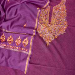 Kashmiri Hand-Embroidered Chanderi Silk Kurta & Dupatta