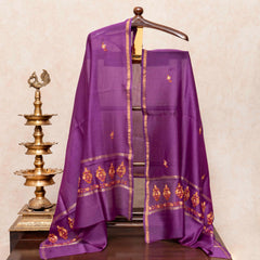 Kashmiri Hand-Embroidered Chanderi Silk Kurta & Dupatta