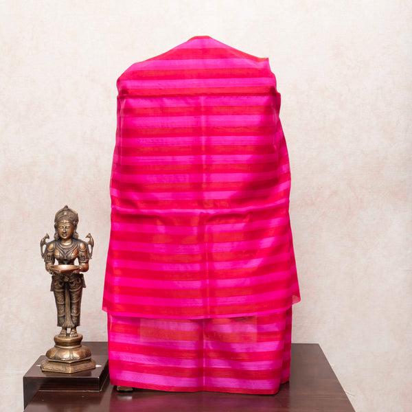 Handloom Cotton Silk Striped Kurta, Bottom Fabric With Handloom Maheshwari Silk Lambani Dupatta