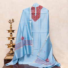 Kashmiri Hand-Embroidered Chanderi Silk Kurta & Dupatta
