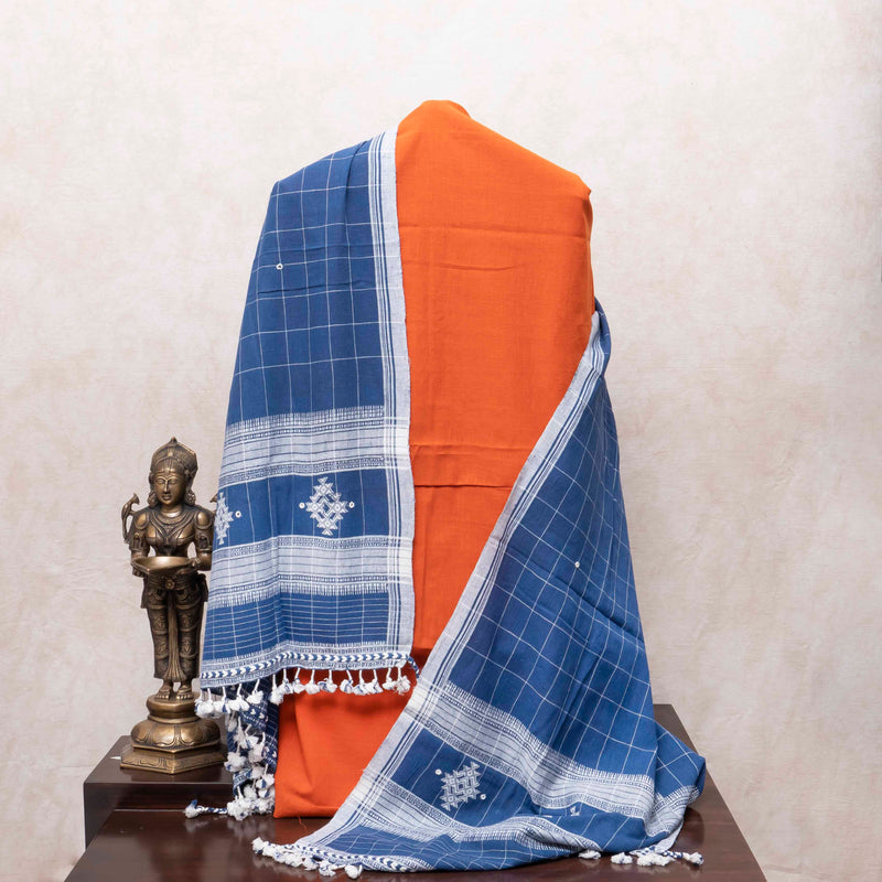 Handloom Kala Cotton Kurta, Bottom Fabric With Kala Cotton Designer Dupatta