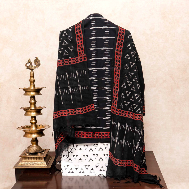 Cotton Hand Block Kurta Fabric, Cotton Hand Block Bottom Fabric & Mangalgiri Cotton Hand Block Dupatta
