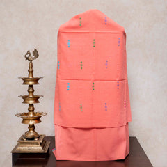 Handloom Kala Cotton Suit Set with Mirror Work – Kurta, Bottom & Dupatta