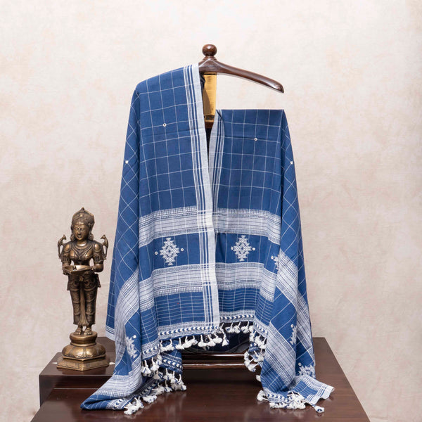 Handloom Kala Cotton Kurta, Bottom Fabric With Kala Cotton Designer Dupatta