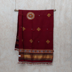 Maroon Handwoven Woolen Shawl