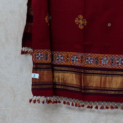 Maroon Handwoven Woolen Shawl