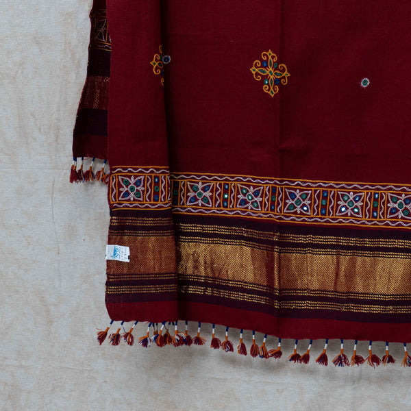 Maroon Handwoven Woolen Shawl