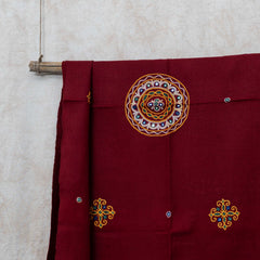 Maroon Handwoven Woolen Shawl