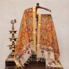Handloom Kala Cotton Suit Set with Mirror Work and Kalamkari Kota Doria Dupatta