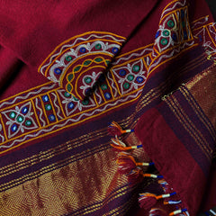 Maroon Handwoven Woolen Shawl