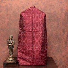Handloom Ikkat Raw Silk Kurta Fabric With Handloom Pattu Silk Dupatta With Kadwa Booti