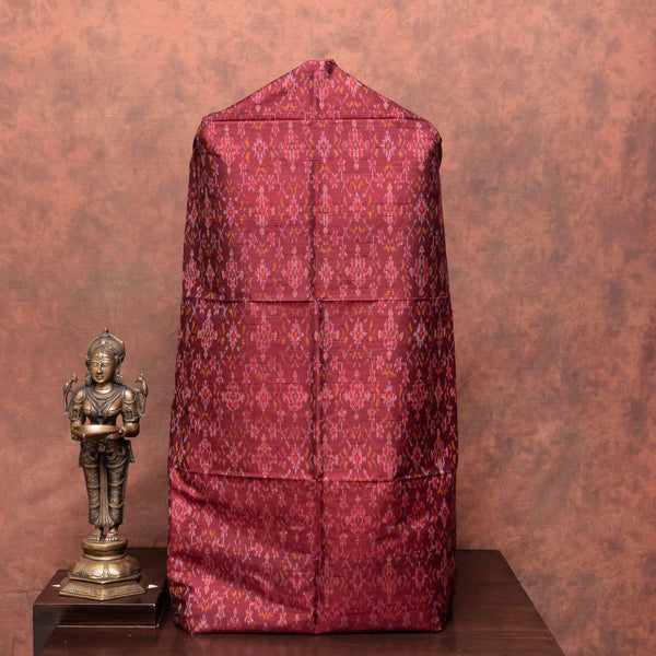 Handloom Ikkat Raw Silk Kurta Fabric With Handloom Pattu Silk Dupatta With Kadwa Booti