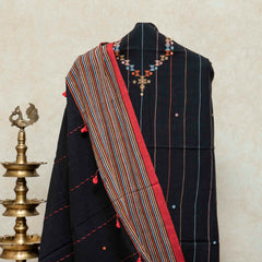 Handloom Kala Cotton Suit Set with Mirror Work