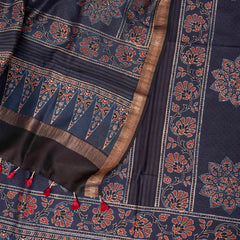 Hand Block Chanderi Ajrakh Kurta Fabric & Hand Block Chanderi Ajrakh Dupatta