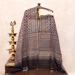 Ajrakh Hand Block Cotton Suit Set with Kota Doria Dupatta