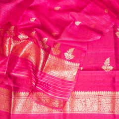 Handloom Raw Silk Kurta Fabric With Kadwa Weave, Handloom Raw Silk Bottom Fabric With Kadwa Weave & Handloom Raw Silk Dupatta With Kadwa Weave