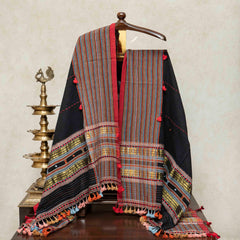 Handloom Kala Cotton Suit Set with Mirror Work