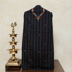 Handloom Kala Cotton Suit Set with Mirror Work