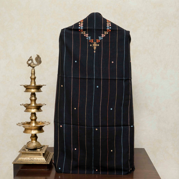 Handloom Kala Cotton Suit Set with Mirror Work