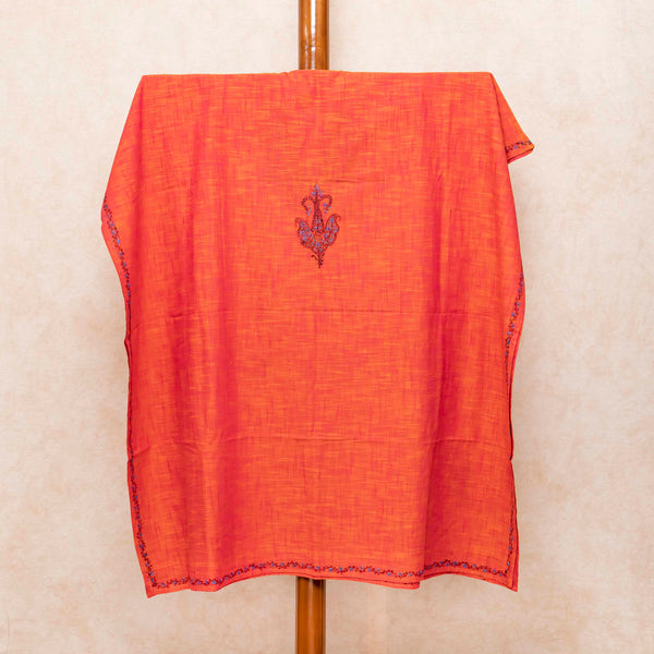 Handloom Mangalgiri Cotton Kaftan With Kashmiri Hand Embroidery (Free size)
