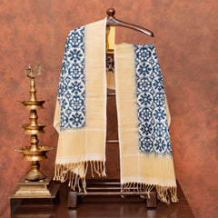 Handloom Cotton Ikkat Kurta, Bottom Fabric In Natural Dye & Handloom Natural Dye Cotton Ikkat Stole