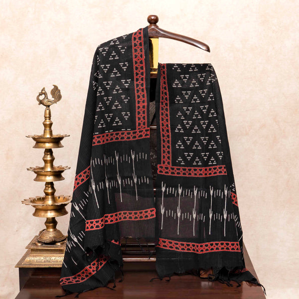 Cotton Hand Block Kurta Fabric, Cotton Hand Block Bottom Fabric & Mangalgiri Cotton Hand Block Dupatta
