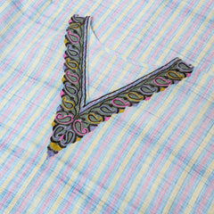 Handloom Mangalgiri Cotton Kaftan With Kashmiri Hand Embroidery (Free size)