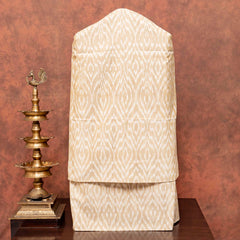 Handloom Cotton Ikkat Kurta, Bottom Fabric In Natural Dye & Handloom Natural Dye Cotton Ikkat Stole
