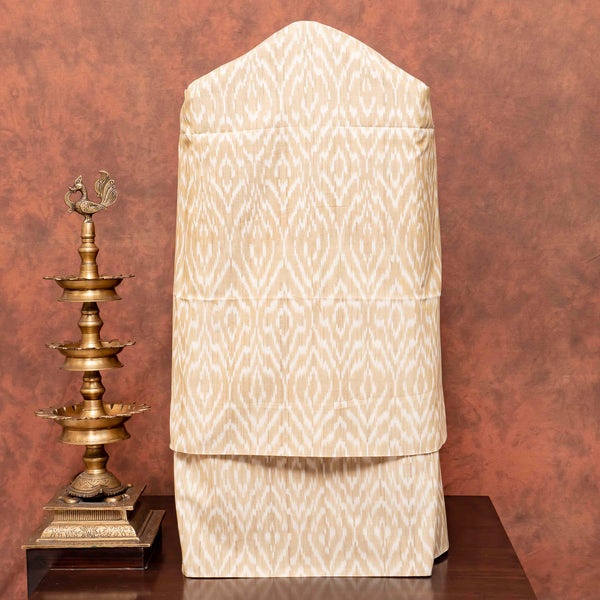 Handloom Cotton Ikkat Kurta, Bottom Fabric In Natural Dye & Handloom Natural Dye Cotton Ikkat Stole