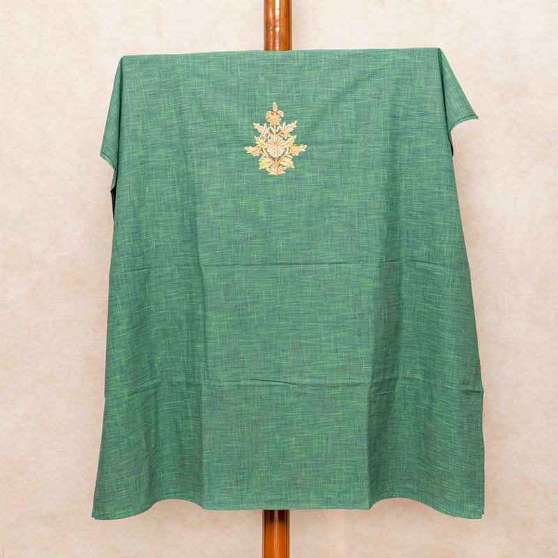 Handloom Mangalgiri Cotton Kaftan With Kashmiri Hand Embroidery (Free size)