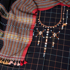 Handloom Kala Cotton Suit Set with Mirror Work