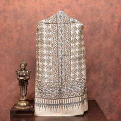 Linen Silk Hand Block Ajrakh Kurta Fabric & Linen Silk Hand Block Ajrakh Dupatta