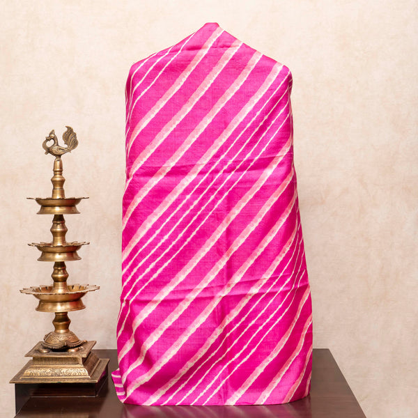 Handloom handwoven Tussar Tie - Dye Leheriya Kurta Fabric & Handloom Handwoven Banarsi Katan Silk Dupatta