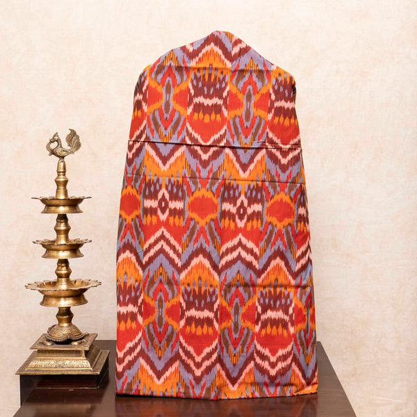 Handloom Kala Cotton Kurta Fabric With Mirror Work & Handloom Cotton Uzbek Ikkat Bottom Fabric