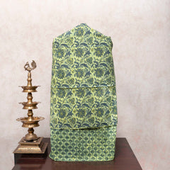 Hand Block Sage Green Cotton Kurta, Bottom Fabric With Chanderi Silk Hand Block Dupatta