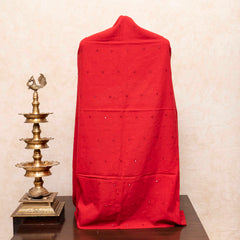 Handloom Kala Cotton Kurta Fabric With Mirror Work & Handloom Cotton Uzbek Ikkat Bottom Fabric