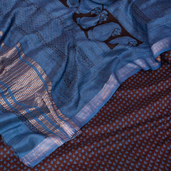 Maheshwari Silk Saree With Bagh Hand Block & Blouse With Bagh Hand Block