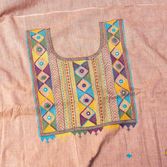 Handloom Khadi Cotton Hand Embroidery Kurta & Bottom Fabric