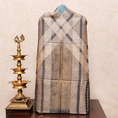 Hand Block Ajrakh Tussar Silk Kurta Fabric & Dupatta
