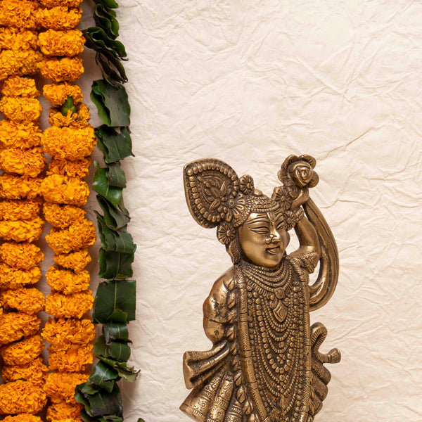 Handcrafted Brass Shrinathji Krishna Statue
