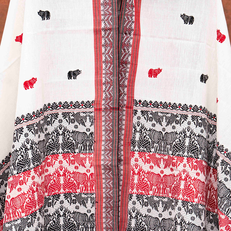 Handloom Cotton Kurta, Bottom Fabric & Handloom Cotton Dupatta
