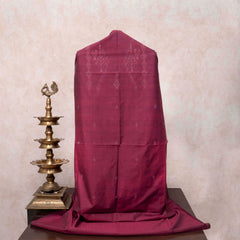 Maroon & Indigo Handloom Cotton Suit Set with Subtle Thread Embroidery
