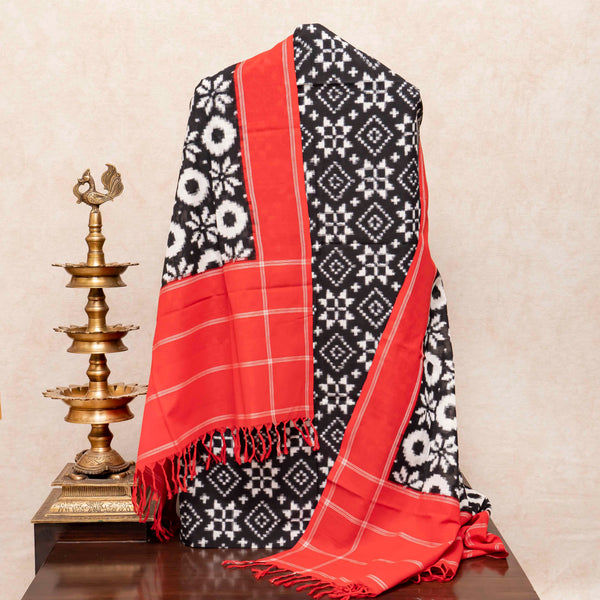 Handloom Cotton Telia Rumal Ikkat Kurta Fabric & Handloom Cotton Telia Rumal Dupatta