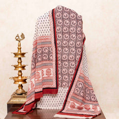 Hand Block Cotton Bagh Print Kurta Fabric, Bottom Fabric & Hand Block Cotton Bagh Print Dupatta