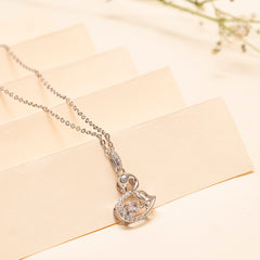 925 Silver - Swan Pendant (Solitaire in the centre)