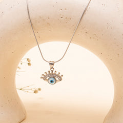 925 Silver - Evil Eye Pendant With Chain