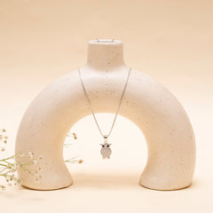 925 Silver - Owl Pendant With Chain